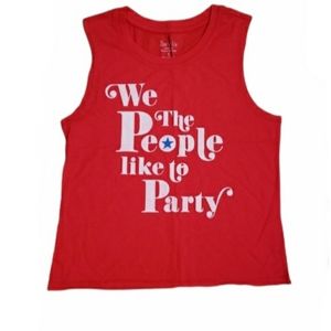 NEW Zoe + Liv Tee Shirt Size Medium Juniors Red Patriotic